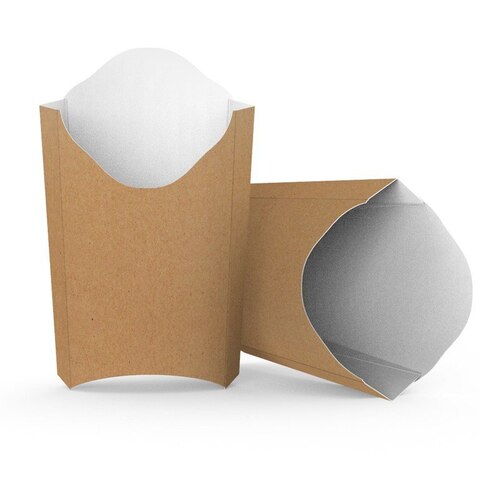 Паперова упаковка для картоплі фрі 77х121х91 мм міді крафт