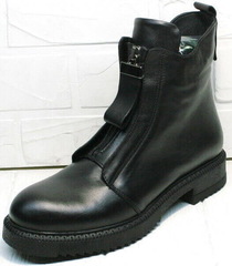 Демисезонные кожаные ботинки женские Tina Shoes 292-01 Black.