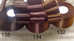 Лента атласная однотонная коричневая - 134.