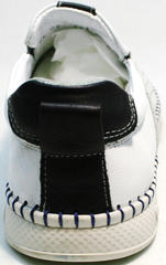 Модные спортивные туфли слипоны мужские летние Ridge Z-441 White Black.