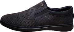 Модные мужские туфли лето Forex 2961 Black Nubuk.