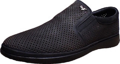 Стильные слипоны туфли кожаные мужские Forex 2961 Black Nubuk.