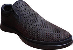 Мужские слипоны туфли с перфорацией. Черные туфли слипоны кожаные Forex Black Nubuk