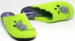 Обувь домашняя женская тапочки Inblu NC- 1B Mouse Light Green