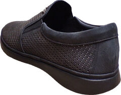 Классические слипоны туфли мужские лето Forex 2961 Black Nubuk.