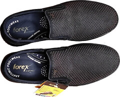 Мягкие туфли с перфорацией мужские Forex 2961 Black Nubuk.