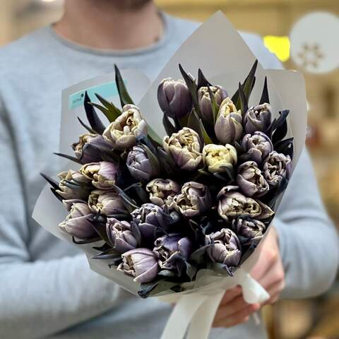 Photo of Magical bouquet of 25 Vip Roses tulips «Mystical flower»