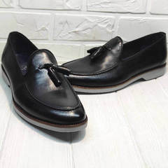 Красивые туфли  лоферы мужские Luciano Bellini 91178-E-212 Black.