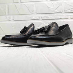 Кожаные туфли лоферы мужские лето Luciano Bellini 91178-E-212 Black.