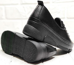 Черные туфли кроссовки с черной подошвой женские Mario Muzi 1350-20 Black.