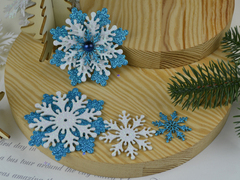 Патч-вирубка Сніжинка 4-х шарова блакитна