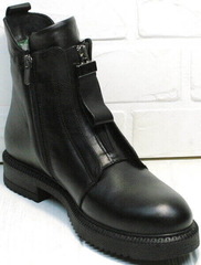 Кожаные ботинки демисезонные женские Tina Shoes 292-01 Black.