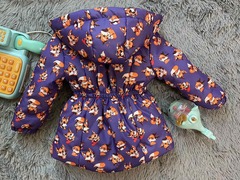 Куртка парка детская демисезонная Лисички фиолетовая