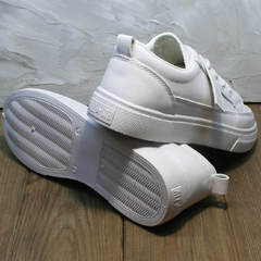 Кожаные кроссовки туфли кожаные женские El Passo 820 All White.