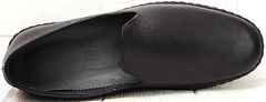 Черные слипоны мужские туфли под джинсы smart casual Broni M36-01 Black.
