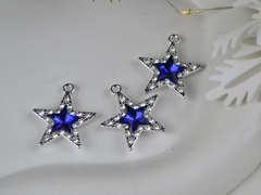 Підвіска стразова зірочка синя