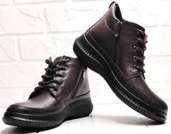 Женские осенние ботинки на шнуровке Evromoda 535-2010 S.A. Dark Brown.