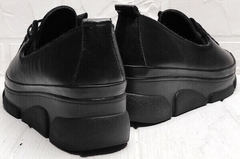 Женские кожаные кеды туфли на танкетке Mario Muzi 1350-20 Black.