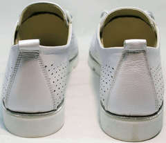 Женские туфли без каблука на шнурках летние Mi Lord 2007 White-Pearl.
