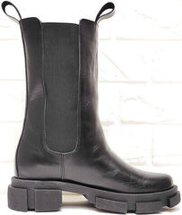 Грубые ботинки челси женские зимние AVK – 21074 Black.