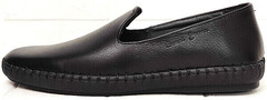 Casual стиль легкие слипоны туфли мужские натуральная кожа Broni M36-01 Black.