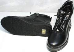 Ботинки кожаные женские осень Evromoda 375-1019 SA Black