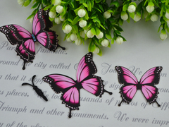 Метелики з тканини вирізані рожеві №30