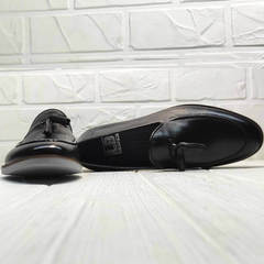 Классические мужские туфли лоферы черные Luciano Bellini 91178-E-212 Black.