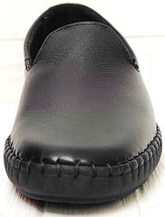 Casual стиль модные слипоны мокасины мужские кожаные Broni M36-01 Black.
