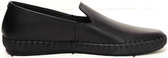 Стиль смарт кэжуал кожаные туфли слипоны мужские Broni M36-01 Black.