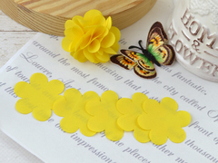 Заготовки пелюсток для квітів з тканини жовті 40 мм (12 шт)