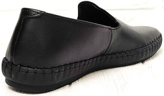 Стиль смарт кэжуал черные мокасины туфли мужские кожаные Broni M36-01 Black.