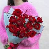 Photo of Bouquet of red ranunculi «Conqueror of Hearts»