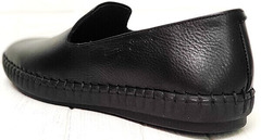 Стиль смарт кэжуал осенние слипоны туфли кожаные мужские Broni M36-01 Black.