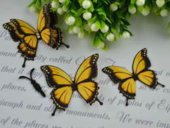 Метелики з тканини вирізані жовті №27