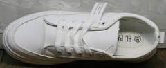 Женские кожаные спортивные туфли кеды El Passo 820 All White.