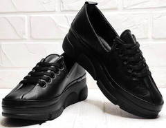 Спортивные туфли кроссовки черные женские Mario Muzi 1350-20 Black.