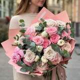 Photo of Sophisticated bouquet of peony roses, ranunculi and peonies «Petals of Tenderness»