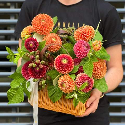 Photo of Flower basket «Caramel blackberry»