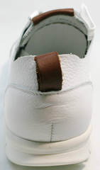 Кроссовки белые натуральная кожа мужские Faber 193909-3 White.