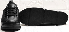 Женские кожаные туфли кроссовки на толстой подошве Mario Muzi 1350-20 Black.