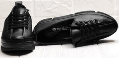 Черные кроссовки женские туфли на шнурках танкетка 5 см Mario Muzi 1350-20 Black.