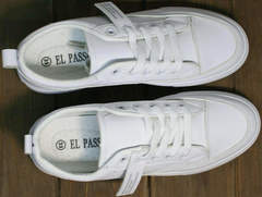 Белые женские кроссовки сникерсы El Passo 820 All White.