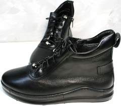 Черные осенние ботинки женские Evromoda 375-1019 SA Black