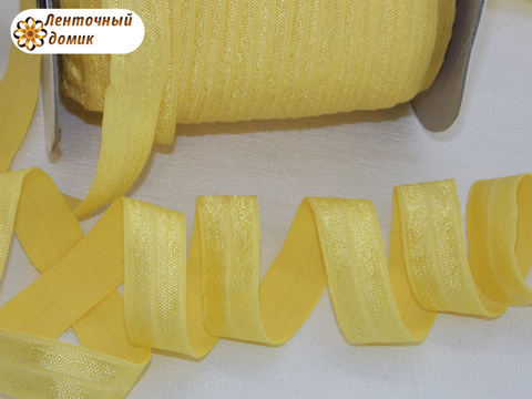 Резинка для повязок с легким блеском желтая ширина 16 мм