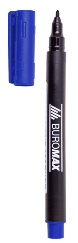 Маркер водостойкий BUROMAX, спиртовая основа (1 мм), синий (BM.8704-02)
