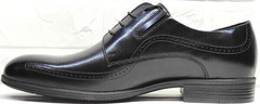 Мужские стильные туфли под костюм Ikoc 3416-1 Black Leather.