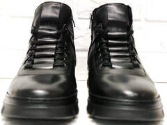Высокие кеды ботинки на шнуровке зима Komcero 1K0531-3506 Black.