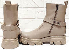 Женские кожаные ботинки челси с молнией зимние AVK – 969 Vison Light.