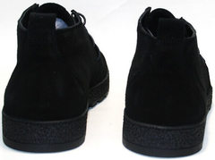 Мужские замшевые ботинки демисезонные. Черные ботинки на шнуровке Ikoc Black.